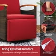 thumbnail image 2 of Gymax Set Of 2 Outdoor 360° Swivel Rattan Recliner Chair Patio Wicker Chaise Lounge Chair Red, 2 of 6