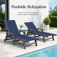 thumbnail image 2 of Seizeen HDPE Chaise Lounge Chair, 2-Piece Lawn Pool Chair Foldable, Outdoor Textilene Sun Recliner w/ 5 Adjustable Backrest, Heavy-duty Steel Frame, Blue, 2 of 9