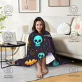 thumbnail image 4 of Wearable Blanket,Mystical Halloween Pattern Hooded Wearable Flannel Blanket for Adults & Teens,Winter Poncho Shawl Wrap Cape Cozy Anti-Pill,50"x60", 4 of 5