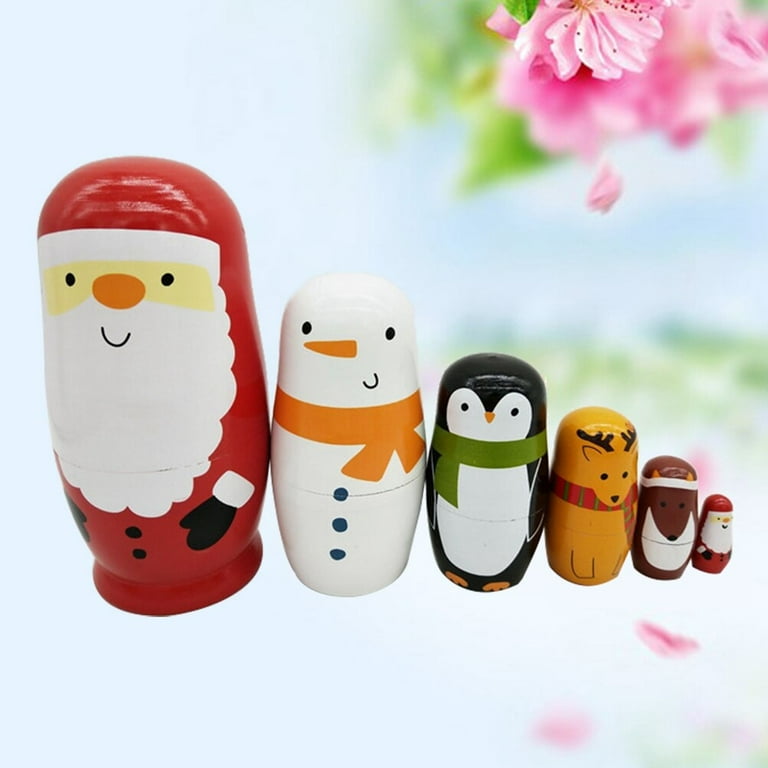 Dolls Nesting Russian Doll Matryoshka Babushka Stacking Wooden Kids Christmas Japanese Polish Set Animal