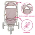 thumbnail image 2 of Teamson Kids Poussette pour Poupées Bébé Jogging Rose/gris, 2 of 9