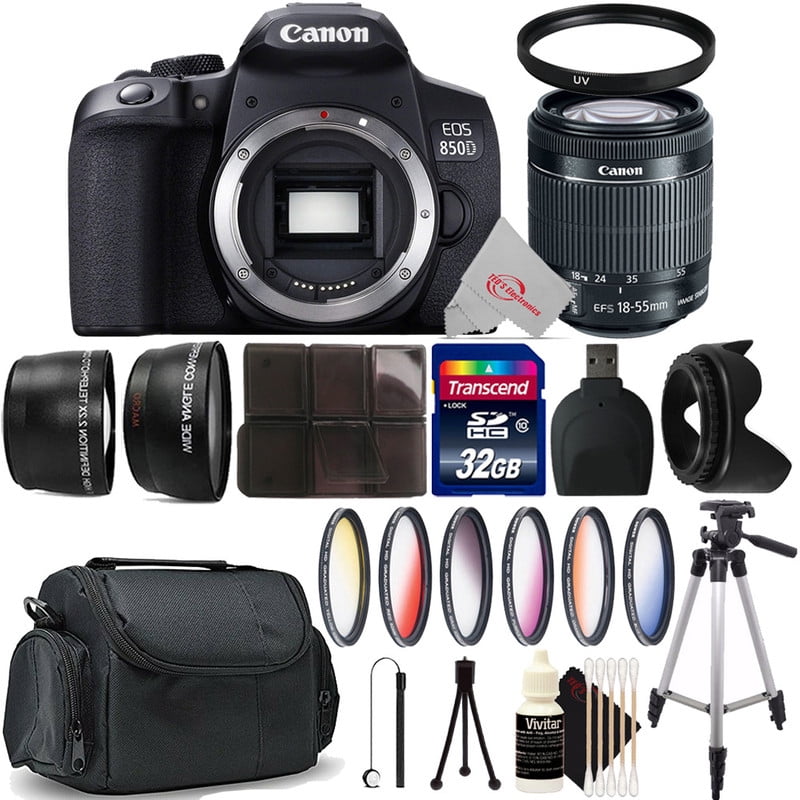 Canon EOS 850D / Rebel T8i 24.1MP Digital SLR Camera and Essential Accessory Bundle Walmart