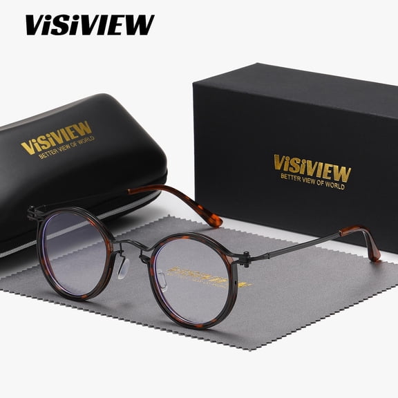 VISIVIEW Unisex Exquisite Practical Full-frame Glasses With Round Clear Lenses