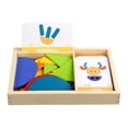 thumbnail image 1 of Bloques de madera con patrones clásicos, juguetes educativos Montessori Tangram para niños 87 piezas, 1 of 7