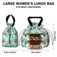 thumbnail image 5 of Pioneer Flower Floral Print Pattern Drawstring Lunch Bag Women - Drawstring Lunch Bag Insulated for Work Office - Stain-Resistant Large Lunchbags for Women with Multi-Pockets, 5 of 6