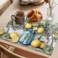thumbnail image 3 of Placemat Set of 6 Yellow Lemon Purple Floral Placemats for Dining Table Wood Grain Washable Table Mats for Kitchen and Party Decor Indoor & Outdoor Use, 3 of 8