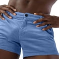 thumbnail image 3 of Maean Men's Beach Shorts 3 Inch Casual Summer Vacation Shorts Solid Color Corduroy Pants with Pockets, 3 of 5