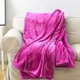 thumbnail image 5 of Soft Blanket Solid Color Coral Fleece Plush Microfiber Blanket Dark Pink Full Fleece, 5 of 5
