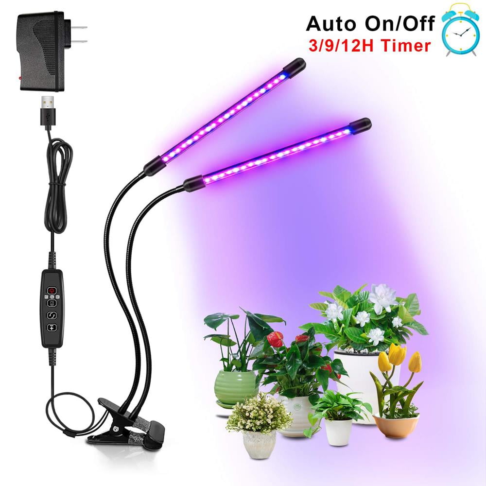 Dual 44 LED Grow Light  Timer USB Clip desk Plants Lamp indoor hydro grow tent 