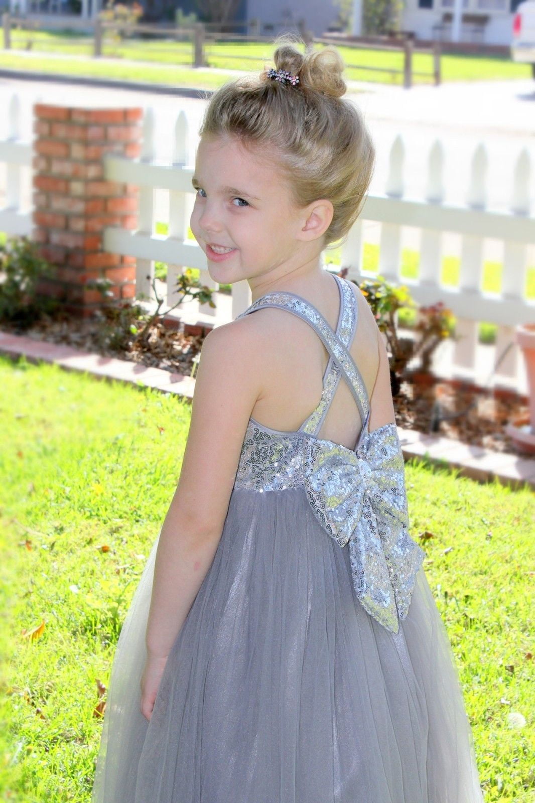 Flower Girl Dress Princess Bridesmaid Pageant Holiday Formal Party Romper Dress 