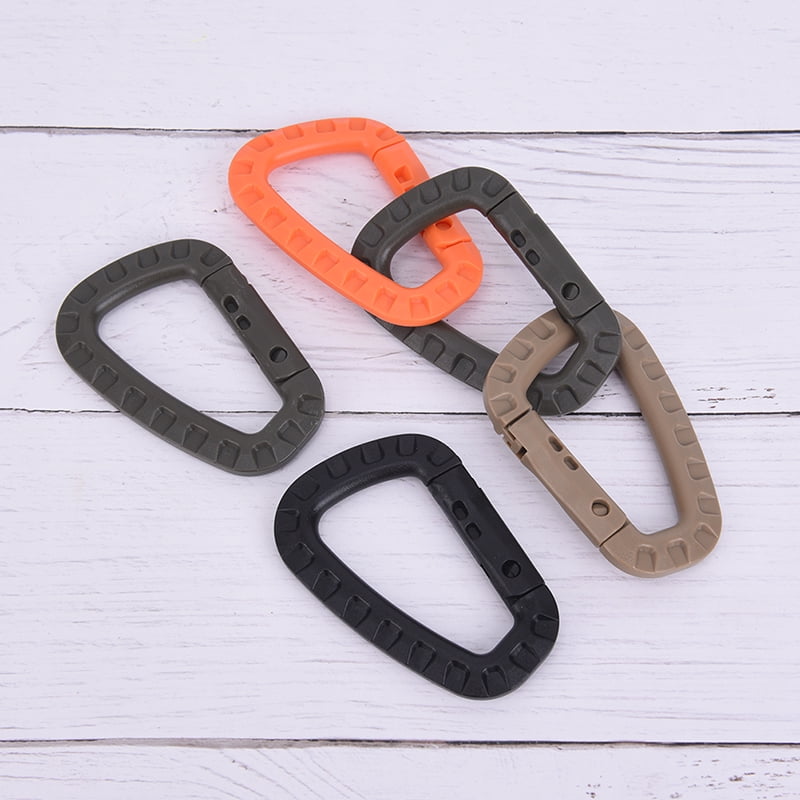 1PC D-Shape Carabiner Hook Sport Spring Buckle Clip Mountaineering Climbing ZB 