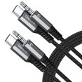 thumbnail image 1 of Cable de conector auxiliar de audio USB C a 3,5 mm, paquete de 2 unidades, 1 m, QianLink, 1 of 6