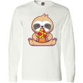 thumbnail image 3 of Inktastic Sloth Pizza Long Sleeve T-Shirt, 3 of 5