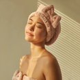 thumbnail image 1 of Toalla de baño de secado rápido para el cabello para mujer, gorro de toalla envolvente con lazo para Spa, accesorios de baño, gorros gruesos, gorro de ducha de diseñador, 1 of 5