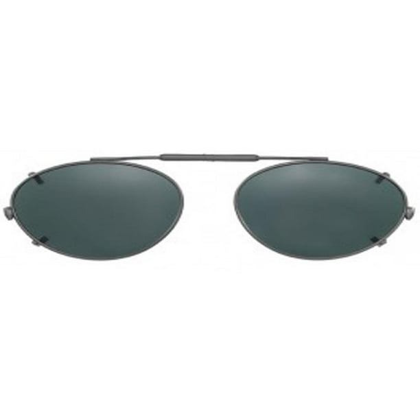 Shade Control Visionaries Polarized Clip on Sunglasses Almond Gun