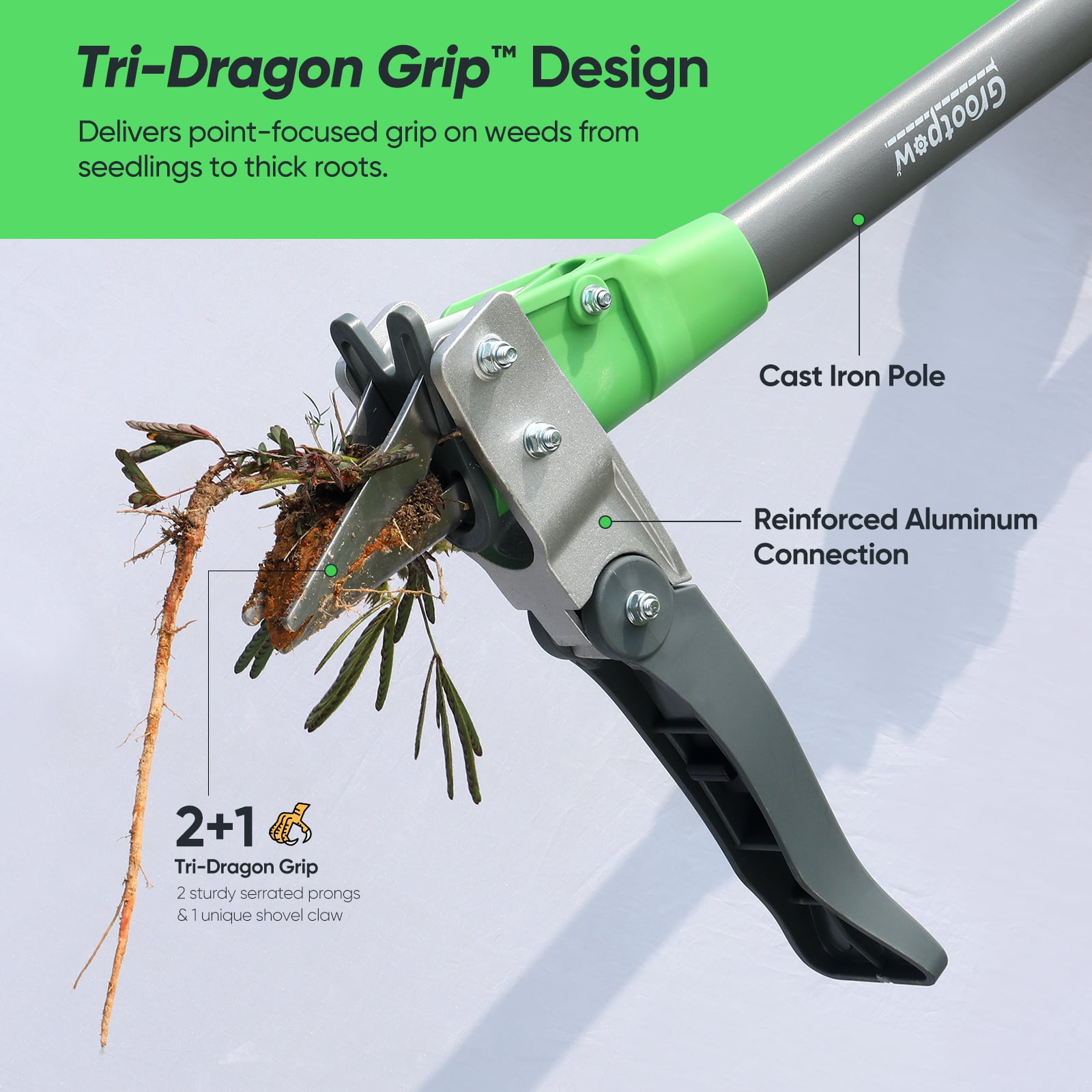 Grootpow Weed Puller + Hand Weeder - Bundle Stand Up Weed Puller & Hand Weeder Tool for The Easiest & Most Effective Weed Removal