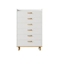 thumbnail image 5 of Modern Simple Style White Six-Drawer Chest, Freestanding 6-Drawer Cabinet for Bedroom, Kid's Room, Living Room, Nursery Room, 5 of 8