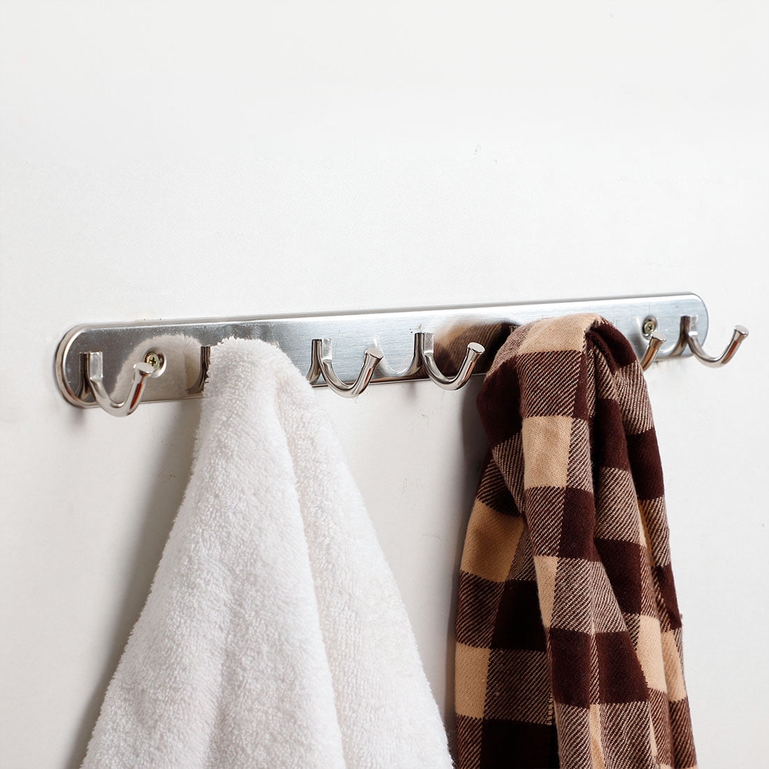 Unique Bargains Stainless Steel Wall Mount Hook Hanger Coat Hat Holder Silver Tone