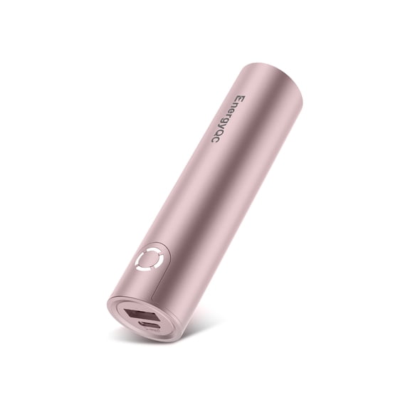 EnergyQC 5000mAh Portable Power Bank,External Backup Battery High-Speed Charging Technology Phone Charger for iPhone,Samsung (Rose gold)