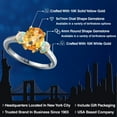 thumbnail image 2 of Gem Stone King 10K Two Tone Gold Yellow Citrine and Simulated White Opal Engagement Ring for Women | 2.15 Cttw | Oval Checkerboard 9X7MM | Gemstone November Birthstone | Size 5, 2 of 6