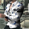 thumbnail image 3 of Camisas de moda con estampado floral en 3D para hombre, camisas de manga larga con solapa estampada, ropa informal vintage de lujo con gráficos de calle, tops ajustados para hombre, 3 of 5