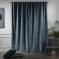 thumbnail image 3 of 3S Brother's Extra Long Solid Luxury Matte Velvet Soft Curtain Aegean Single Panel Hanging Back Tap & Rod Pocket Home Décor 5-25 Feet Custom Made Curtains -Made in Turkey Each(52"x288"), 3 of 7