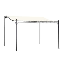 10' x 13' Steel Outdoor Pergola Gazebo, Patio Canopy with Weather-Resistant Fabric and Drainage Holes for Backyard, Deck, Garden, Cream White