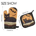 thumbnail image 2 of Yayeee Oven Mitts and Pot Holder Set of 2 Heat Resistant Kitchen Gloves Baking Hot Pad, Orange Halloween Cat, 2 of 5