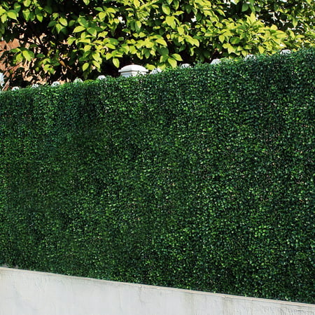 Uland Artificial Boxwood Greenery Hedges Panels, Decorative Privacy Fence Screening, UV proof, 100% Fresh PE, 20''x20''/pc (Pack of 12, Green (Best Boxwood For Low Hedge)