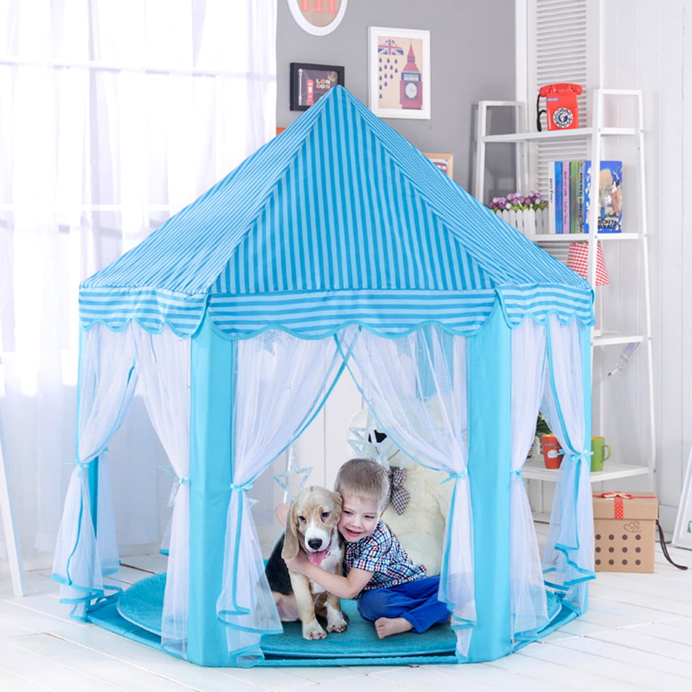 Portable Kids Play Tent for Fun Indoor Outdoor Play for Home Backyard Blue SS 