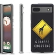 thumbnail image 1 of Slim-Fit Gel TPU Phone Case for Google Pixel 6a, by OneToughShield ® - Road Sign Giraffe, 1 of 3