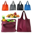 thumbnail image 2 of Yesbay 2 Pcs Foldable Shopping Bag 25kg Load-capacity Reusable Grocery Bag Holder Tote Bags, 2 of 8