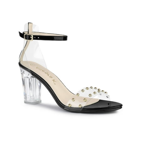 

Allegra K Women s Clear Block Heel Ankle Strap Heeled Sandals