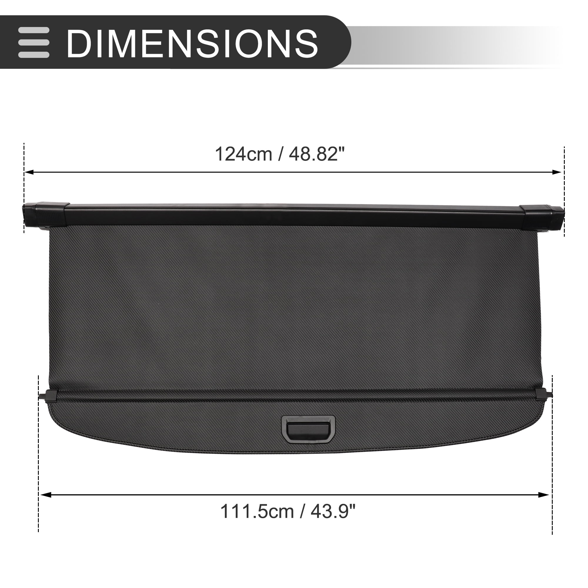 Unique Bargains Retractable Cargo Cover for BMW Rear Trunk Parcel Shelf Shield Shade Black