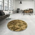thumbnail image 4 of Ahgly Company Machine Washable Indoor Square Transitional Dark Bronze Brown Area Rugs, 3' Square, 4 of 7