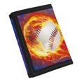 thumbnail image 2 of Chririnla Polyester Fabric Children's Wallet with Magic Sticker Zipper Closure, Flaming Baseball Trifold Pouch for Outdoor Sports, 2 of 6