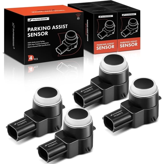 A-Premium 4-PC Reverse Backup Parking Aid Assist Sensor Compatible with Chevy, GMC, Buick, Cadillac & Saturn Models - Silverado, Traverse, Tahoe, Sierra, Yukon, Enclave, DTS, SRX, Escalade, Outlook