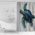 thumbnail image 4 of 72x78 Inch Shower Curtain Sea Turtle Bathroom Decor Waterproof Fabric Bathtub Bath Curtains Decorative Coastal Summer Beach Vintage Wooden Extra Long Shower Curtain Set with Hooks, 4 of 6