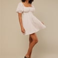 thumbnail image 1 of Falda Corta Vestidos de playa para mujer Vestido plisado con cuello cuadrado A-Line para cóctel (Beige L) Cgtredaw Para estrenar, 1 of 1