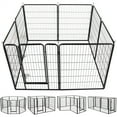 thumbnail image 2 of Alden Design 8 Panel Dog Playpen Metal Pet Exercise Pen Puppy Portable Cat Fence Barrier Outdoor/Indoor, Black, 2 of 9