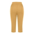 thumbnail image 4 of RPVATI Capri Pants for Women, Summer Casual Pull On Womens Capris with Pockets, Women's Casual Pants & Capris, Ladies Capris Khaki XXL, 4 of 7