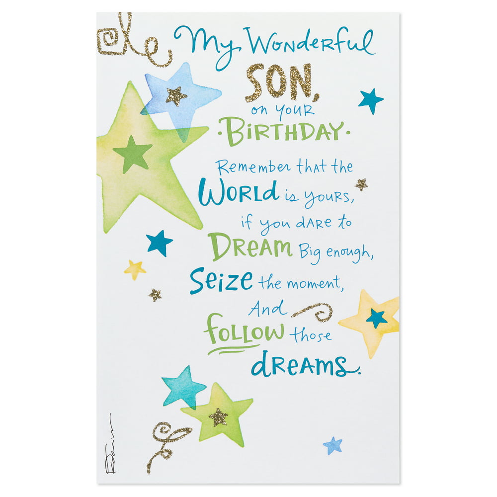 American Greetings Dreams Birthday Card For Son With Glitter