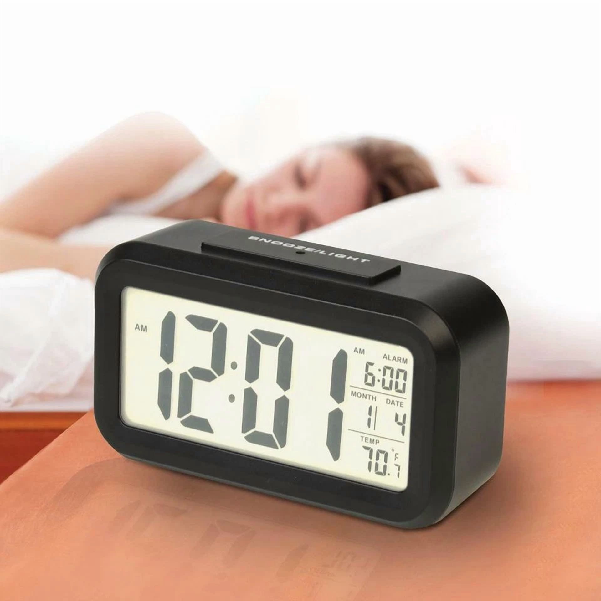 CIRCLE- Desk Digital Time Calendar Weather Snooze Alarm Clock Led Backlight Temperature