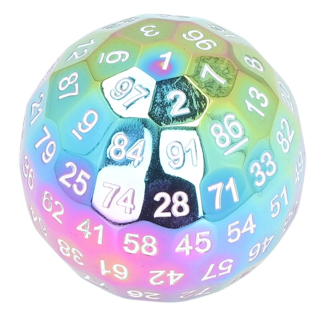 D100 Number Dice, 2.0in Diameter D100 Metal Dice Polyhedral Random For Over 14 Years Old ANGGREK Color de revestimiento