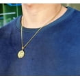 thumbnail image 4 of Collar LINLINCHIC chapado en oro de 18 quilates con moneda de Jesús para hombre y mujer, 4 of 4