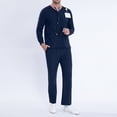 thumbnail image 7 of EGNMCR Scrubs for Men Fashion Long Sleeve V Neck Pocket Solid Blouse and Long Pants Working Uniform Two Piece Sets Spring/Summer Sale, 7 of 7