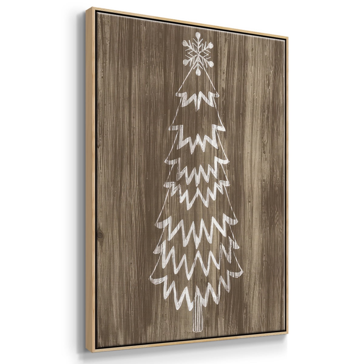 Barnwood Wonderland VIII - Framed Gallery Wrapped Holiday Canvas - 27 x 41 - Natural Wood Frame