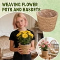 thumbnail image 2 of Woven Floor Planter, Handmade Seagrass Plant Basket for Indoor Plants, Natural Fiber Flower Pot Cover for Living Room Floor Decor, Boho Farmhouse, 2 of 6