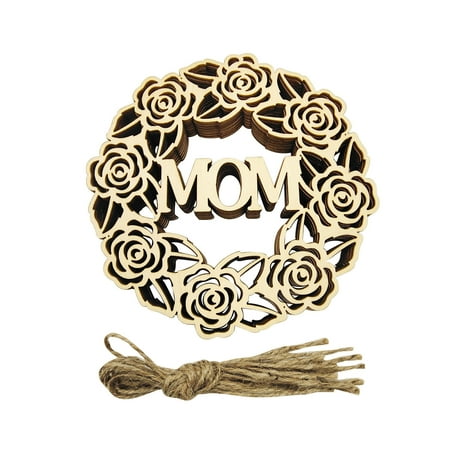 

Buodes Door Decor 10PCS Mother s Day Wooden Crafts Home Gift Pendant Wooden Hollow Decoration
