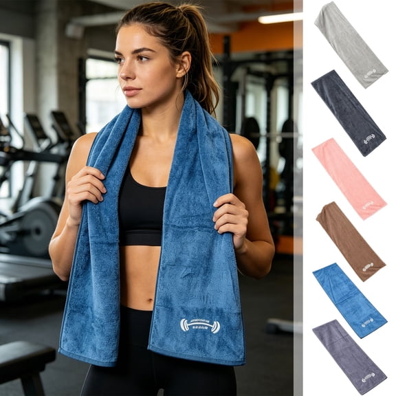 WDOBM Reusable Washcloths, 30x100cm Microfiber Gym Workout Sports Towel 6 Colors, Highly Absorbent Quick Dry Machine Washable, Lightweight Sport Towels for Travel Fitness